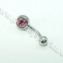 OPNG074 piercing pupík kamínek růžová