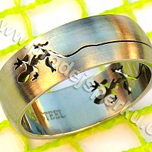Ocelový prsten ještěrka