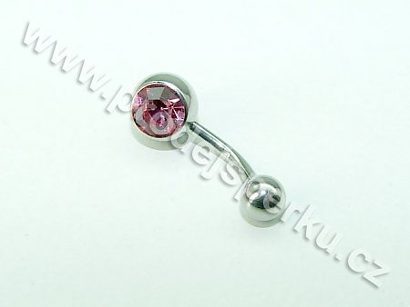 OPNG074 piercing pupík kamínek růžová