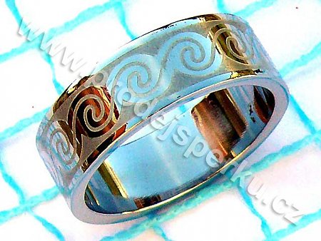 Ocelový prsten Vlny
