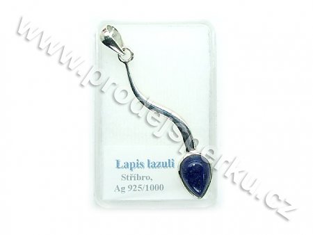 Přívěsek s kamenem Ag úchyt - Lapis lazuli kapka
