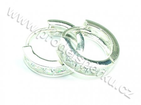 Stříbrné náušnice kroužky se zirkony Ag 925/1000