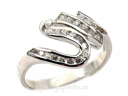 Dámský prsten ze stříbra Ag 925/1000 vlnovka + Rh