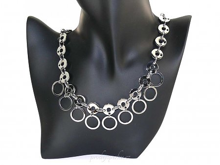 Ocelový luxusní náhrdelník s kruhy