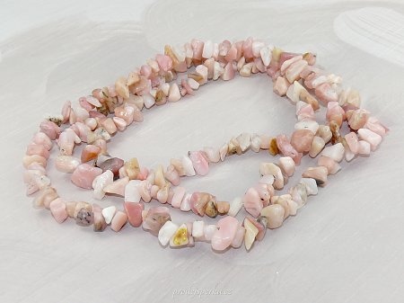 Růžové kameny náhrdelník opál andský