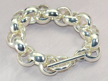 Luxusní náramek stříbro kruhový řetěz