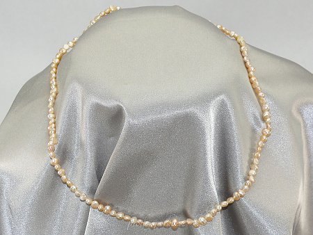 Náhrdelník z perel meruňkové - 45cm