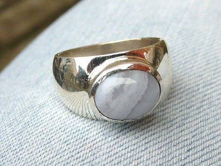 Dámský prsten chalcedon stříbro Ag 925/1000