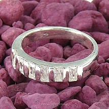 Prsten stříbro s obdélníkovými zirkony Ag 925/1000