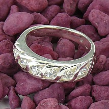 Pravidelný zirkonový prsten stříbro Ag 925/1000