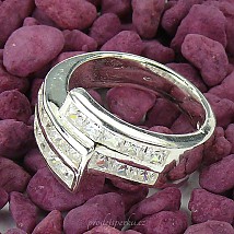 Luxusní zirkonový prsten ze stříbra Ag 925/1000