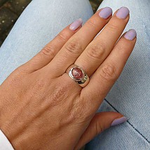 Prsten s rodochrozitem stříbrný Ag 925/1000 (vel.57)