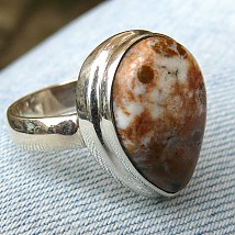Dámský stříbrný prsten s jaspisem (vel.56)